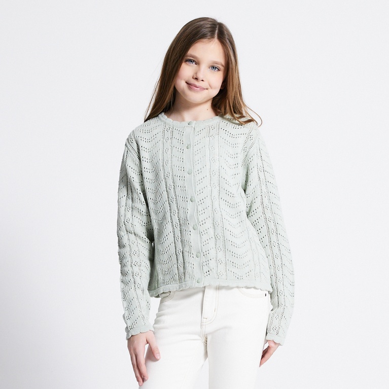Crochet knit cardigan "Vidia star" Light Green